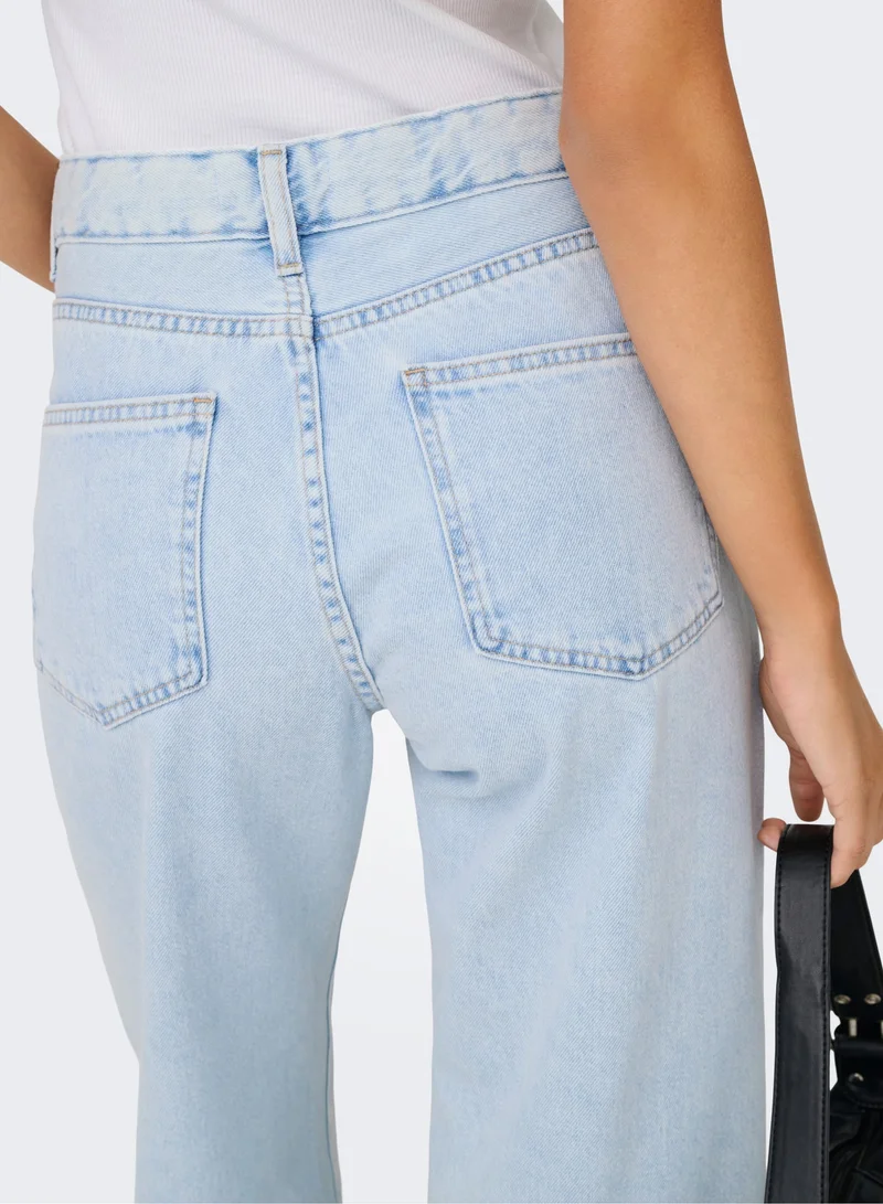 ONLY  Onlella Mid Waist  Wide Leg Jeans "32 for Women | Best Price UAE